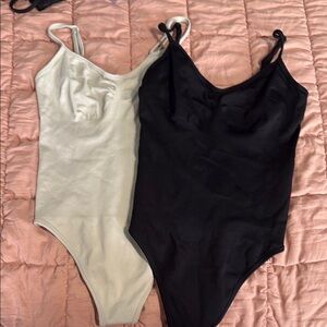 Black and Cream Bodysuit Set